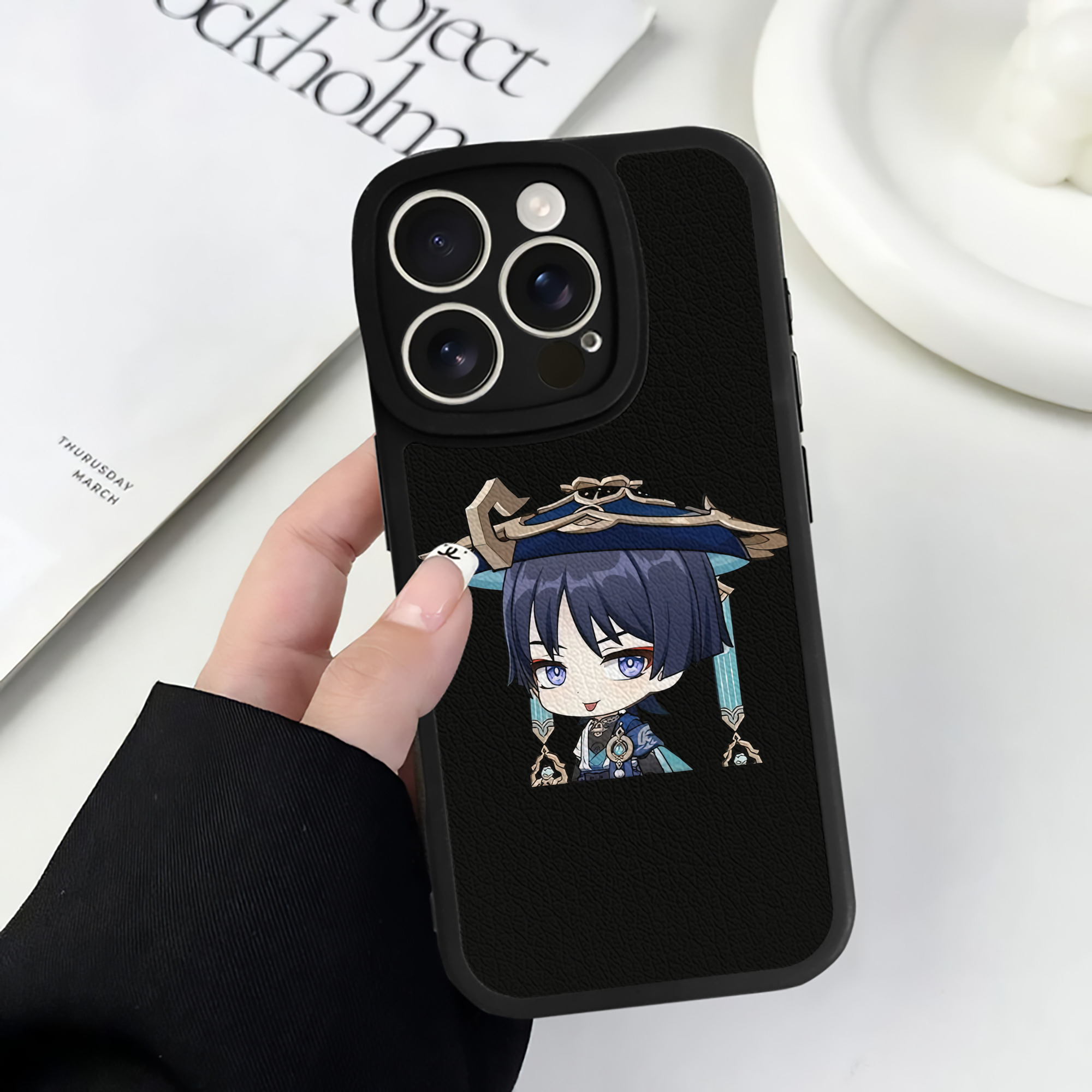 げんし神 さんペい genshin Sanpei 【iPhone 16シリーズ対応】シリコンスマホケース（レザー調） 材質：シリコン